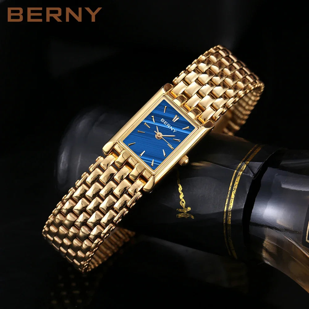 BERNY Women’s Rectangle Gold Quartz Watch