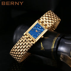 BERNY Women’s Rectangle Gold Quartz Watch