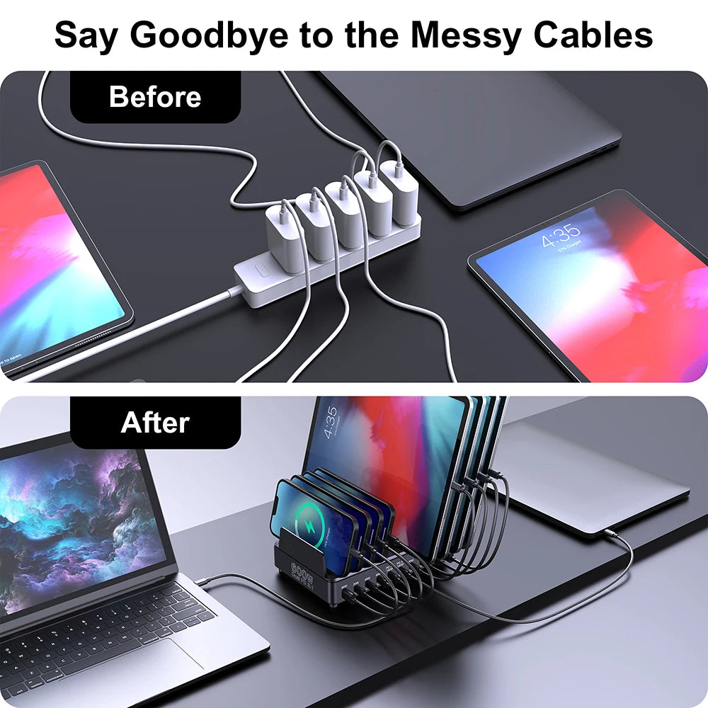 600W USB Fast Charger 10-Port GaN Charging Station Stand by Snagg A Charging Station