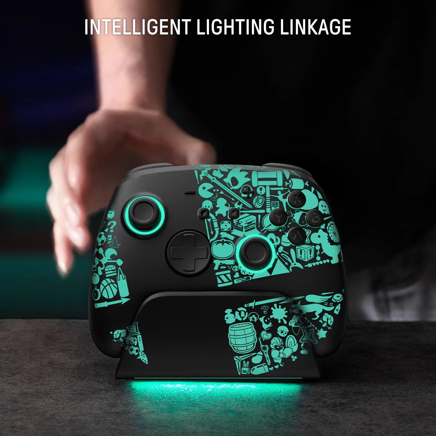 Luminous Wireless Pro Controller Bluetooth Connectivity & Charging Dock Compatible With Switch, Switch 2, Lite & OLED by Snagg A Game Controller