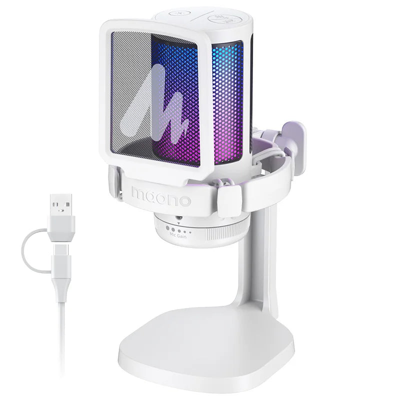 USB Gaming Microphone – RGB Condenser Mic with Noise Reduction by Snagg A Microphone