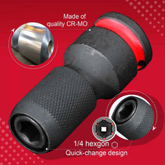 Impact Screwdriver Bit Holders 6pcs | 1/2" 3/8" 1/4" Square Drive to 1/4" Quick-Release Hex Adapter