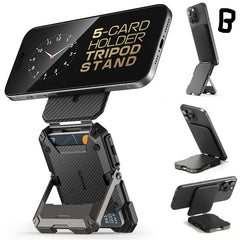 MagSafe Compatible Magnetic Tripod Phone Stand with Card Holder by Snagg A MagSafe Wallet