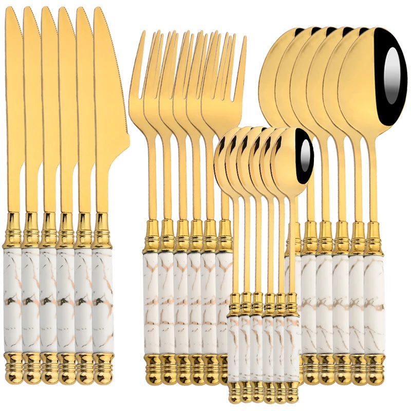 24Pcs Stainless Steel Cutlery Set by Snagg A Dinnerware