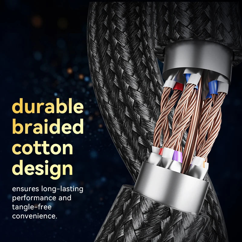 Cat8 Ethernet Cable – 40Gbps 2000MHz High-Speed Braided LAN Cord for Laptop, PS5 & Router by Snagg A Network Cable