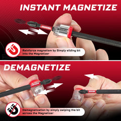 3PCS Screwdriver Bit Magnetizer/Demagnetizer Ring – ABS Plastic, 1/4" Shank, Strong Magnetism
