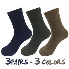 Men’s Vintage Wool Knit Socks, Thick Winter Cashmere Blend