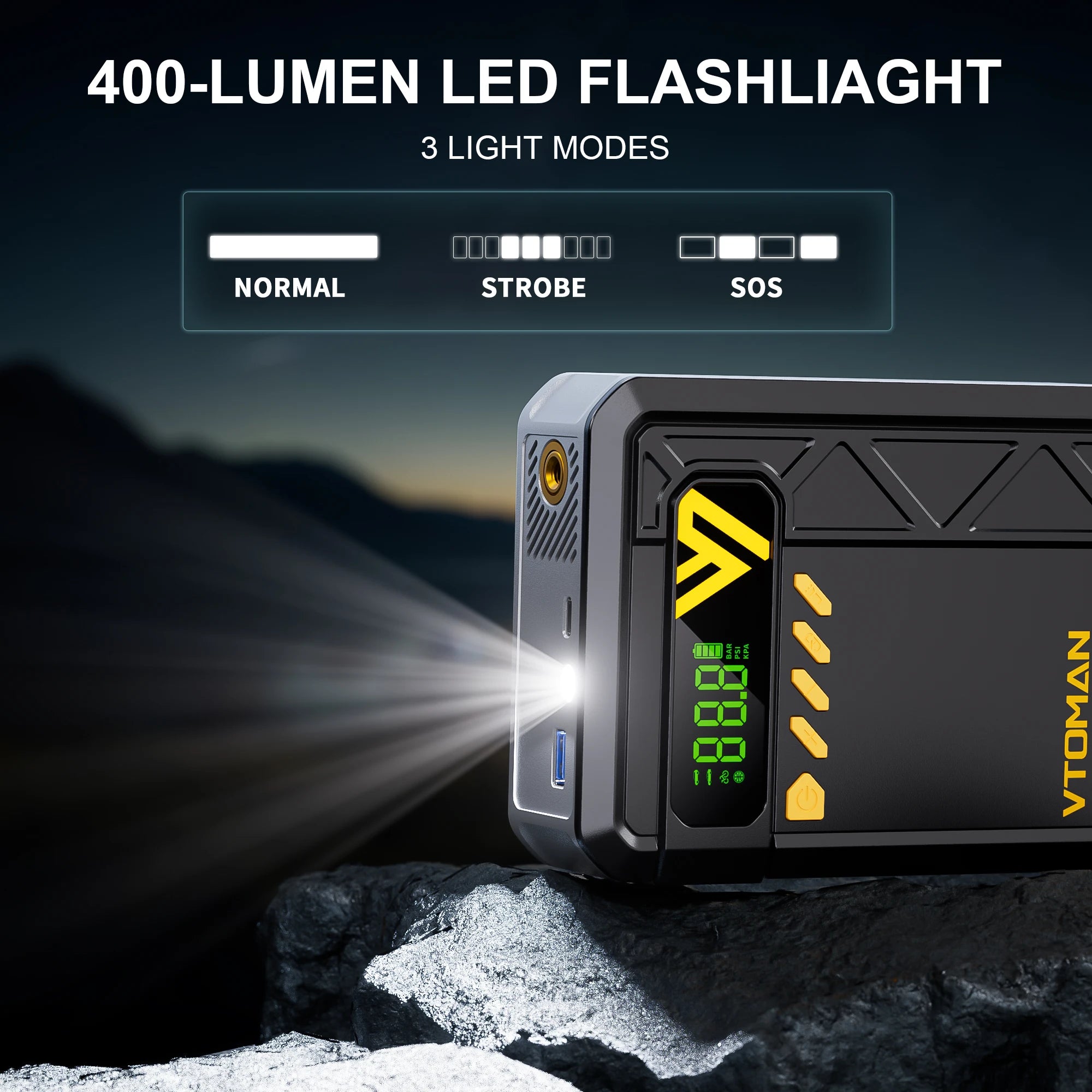 12V car jump starter with tyre inflator – image 6