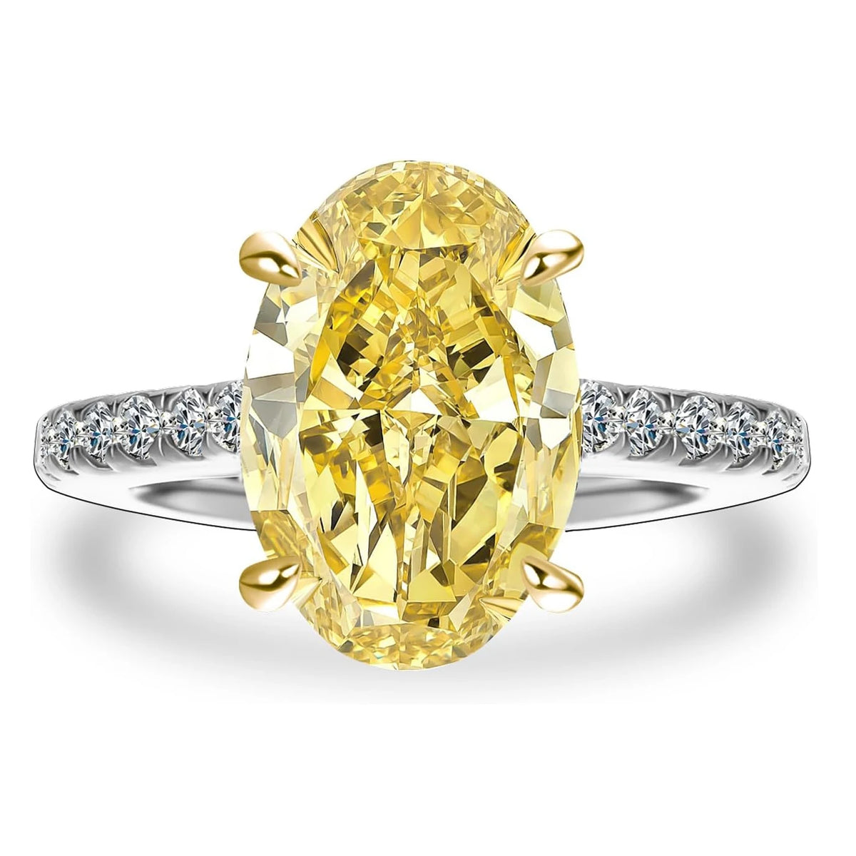 8×12MM Yellow High Carbon Diamond Ring