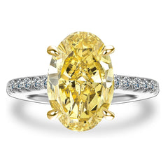 8×12MM Yellow High Carbon Diamond Ring