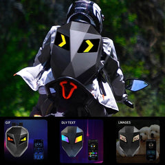 Bluetooth LED Eyes Motorcycle Hard Shell Backpack - SnaggIt