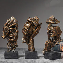 Abstract Resin Sculpture Set – “Silence Is Gold” by Snagg A Sculpture
