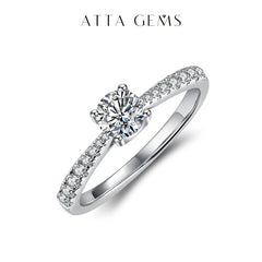 0.5ct D Color Round Moissanite Ring
