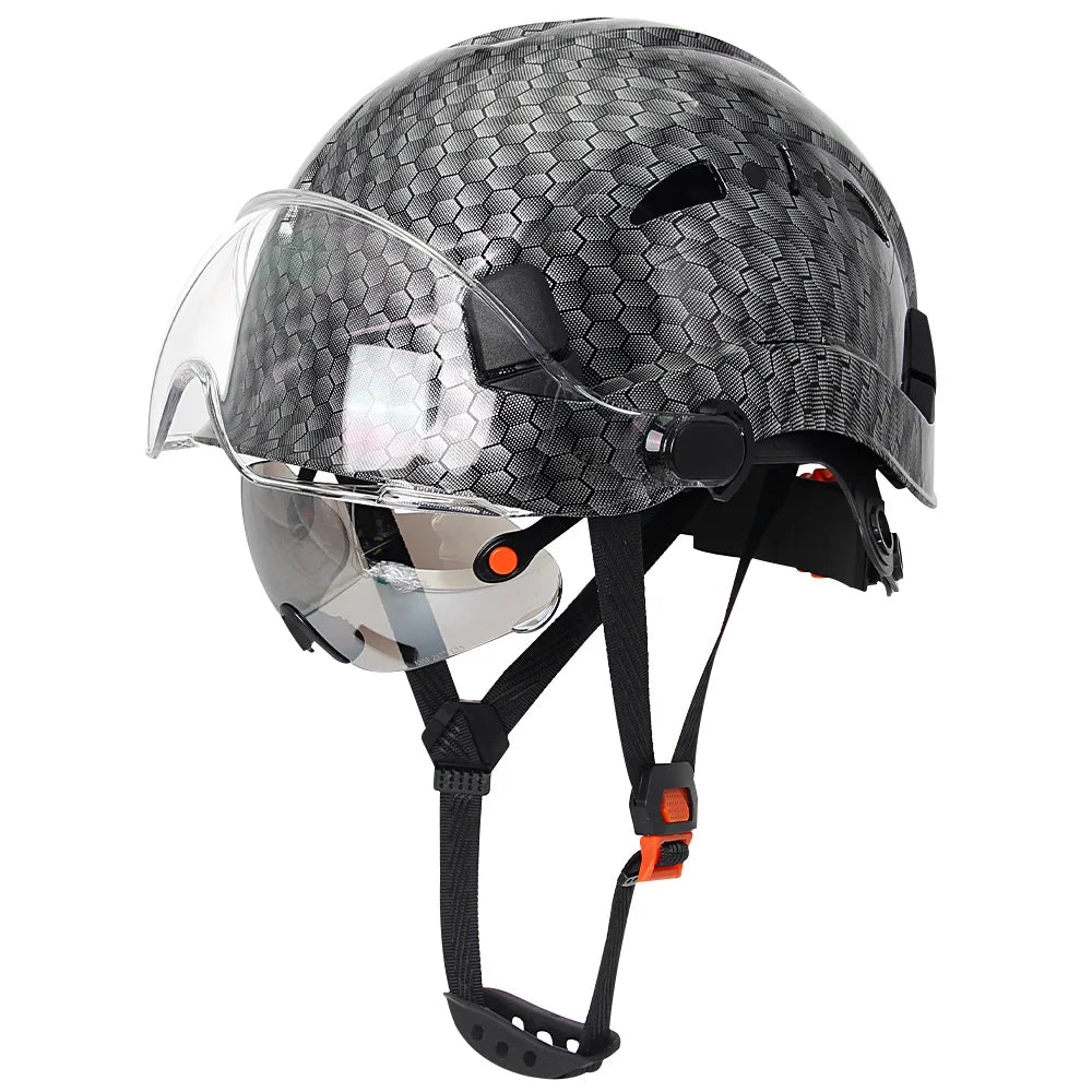 Vented construction safety helmet with built-in visor – image 18