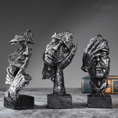 Abstract Resin Sculpture Set – “Silence Is Gold” by Snagg A Sculpture