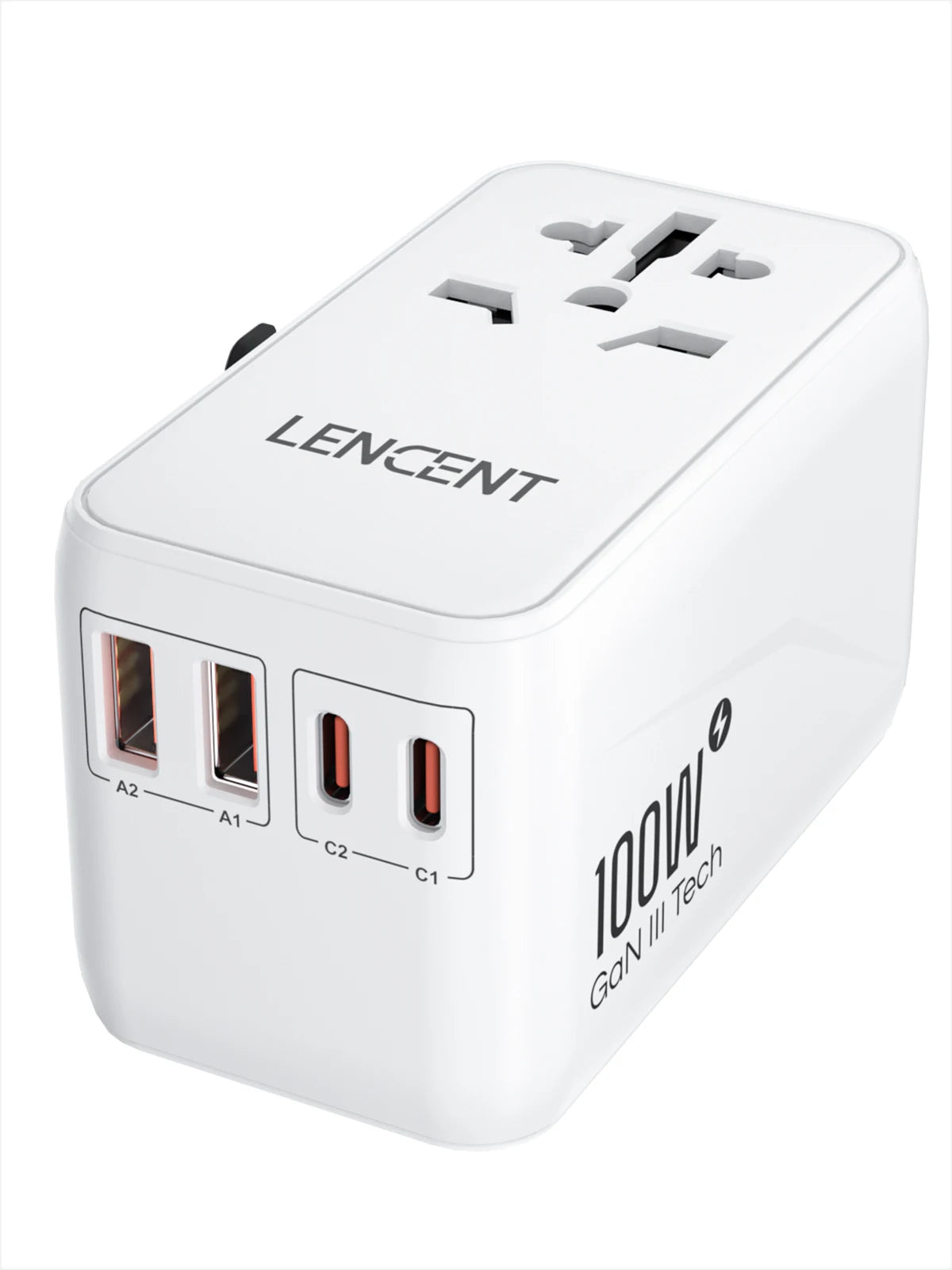 65W/100W GaN International Travel Adapter with 2USB 3 Type C by Snagg A Travel Adapter