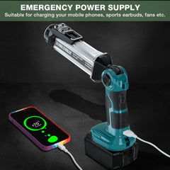 2000LM LED Work Light for Makita 18V Lithium Battery - Spotlight