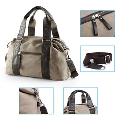 Vintage Canvas & Leather Men’s Travel Duffle Bag by Snagg It Bags