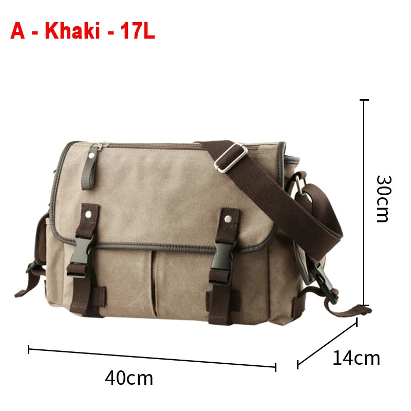 Vintage Canvas & Leather Men’s Travel Duffle Bag