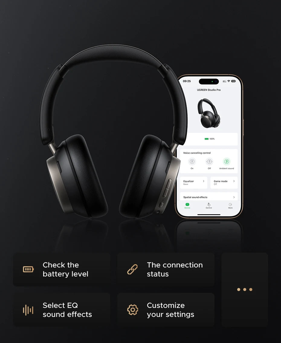 Wireless ANC Headphones | Bluetooth Over-Ear Hi-Res Headset (120H Playtime) by Snagg A Headphone