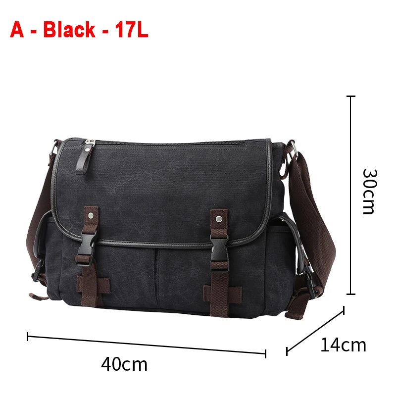 Vintage Canvas & Leather Men’s Travel Duffle Bag