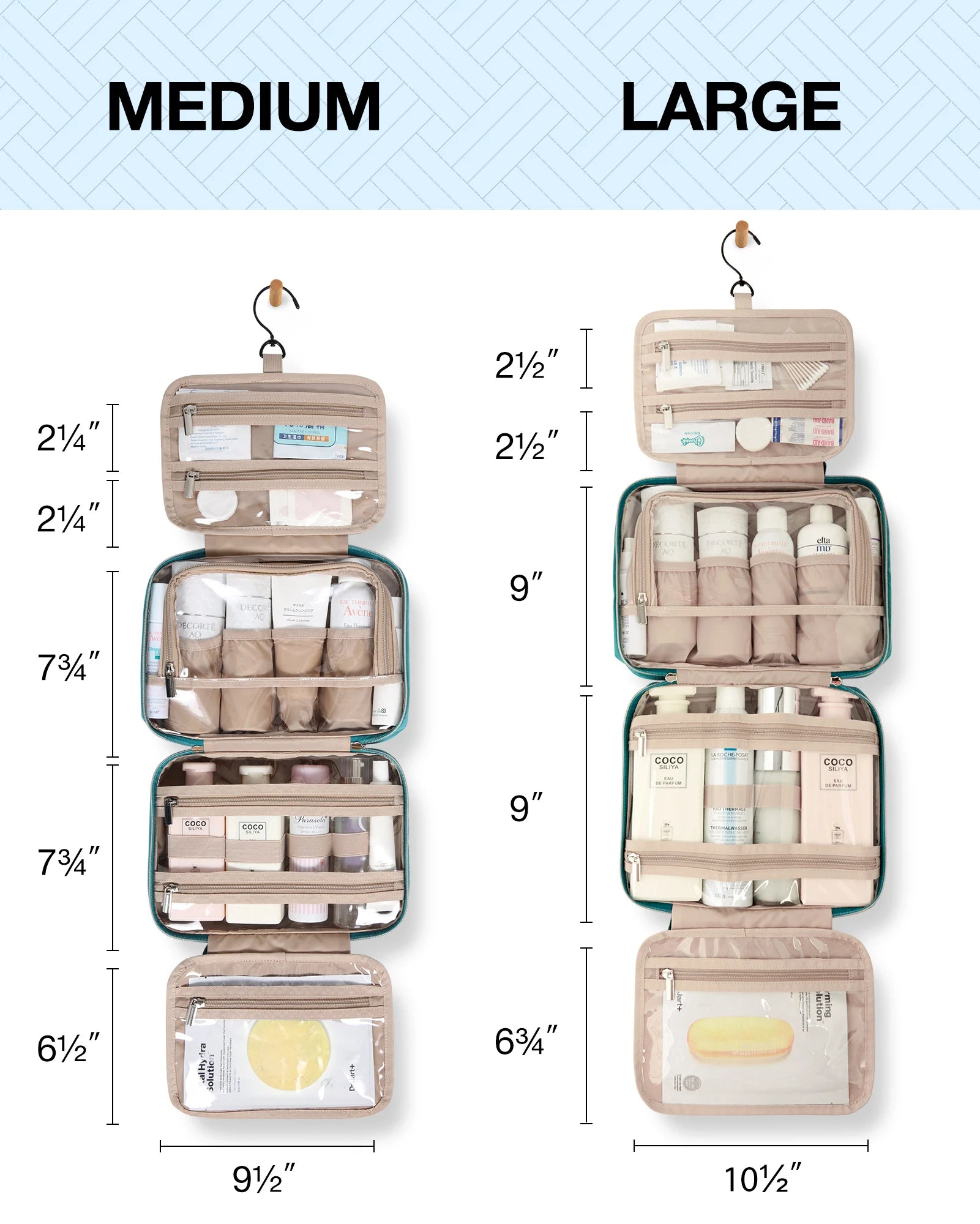 2-Piece Multifunction Makeup & Cosmetic Bag Set – Large Capacity Portable Travel Organiser for Women