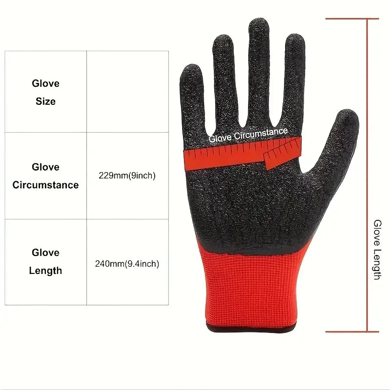 30 Pair Pleated Latex Coated Gloves by Snagg A Gloves