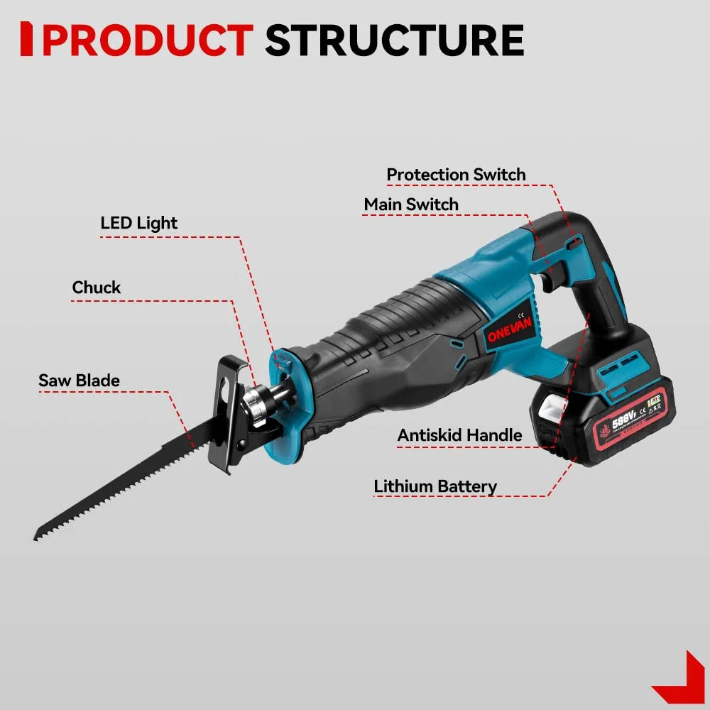 3000W Cordless Reciprocating Saw