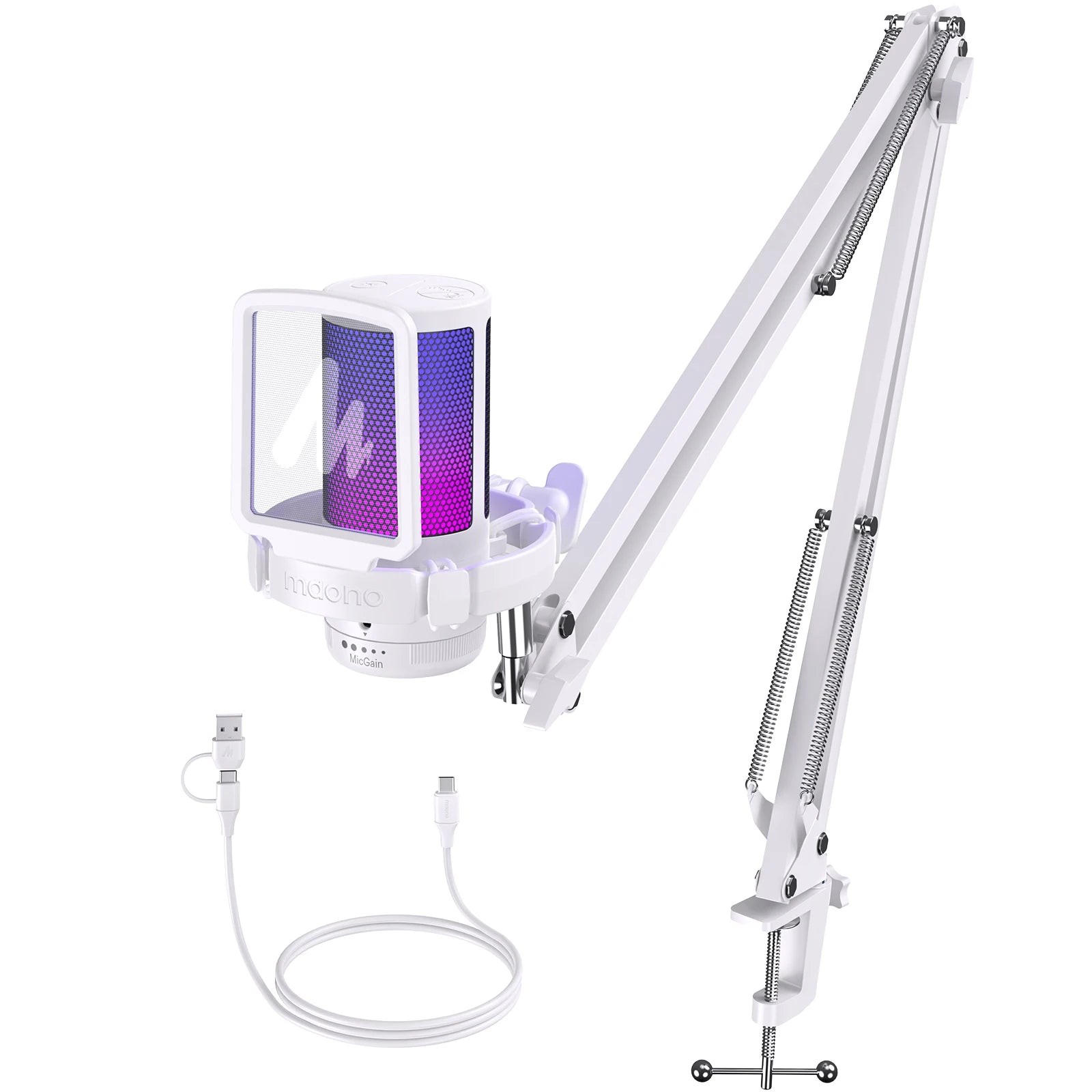 USB Gaming Microphone – RGB Condenser Mic with Noise Cancelling by Snagg A Microphone