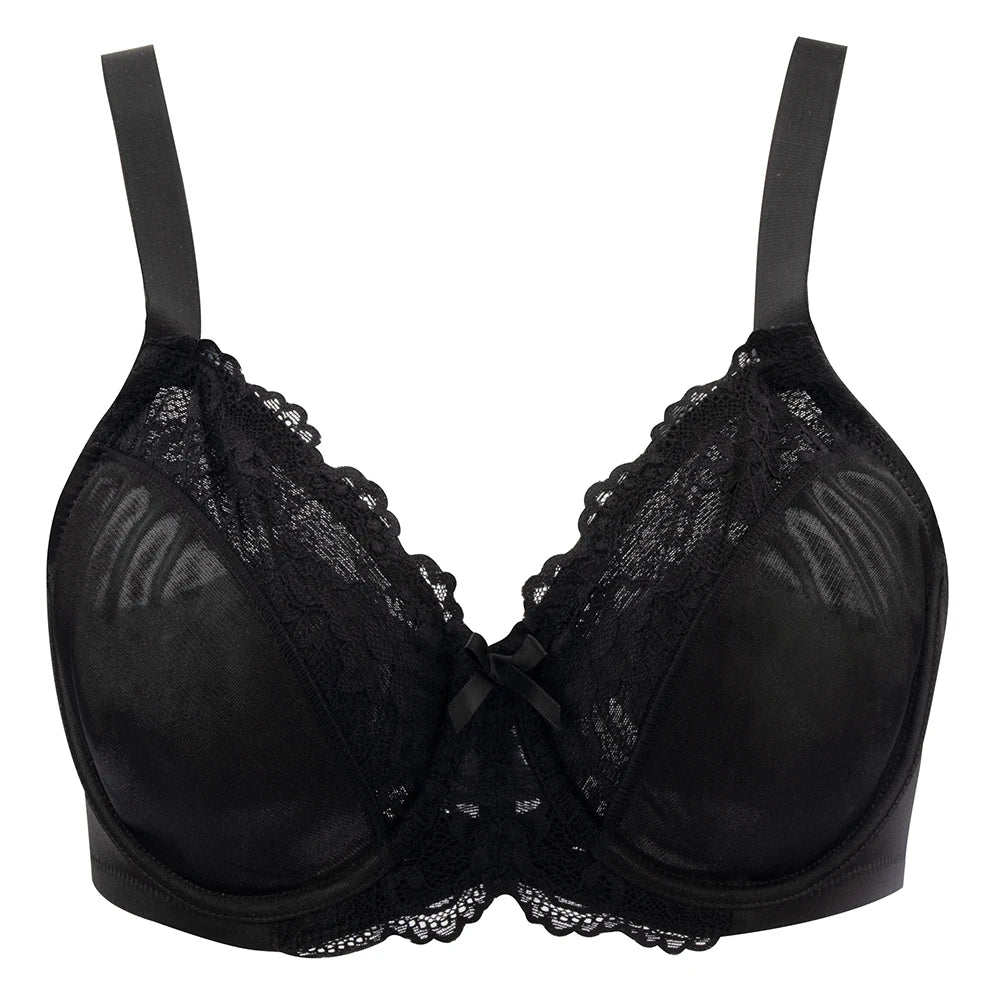 Floral Lace Minimizer Bra | Underwire Full Coverage Non-Padded T-Shirt Everyday