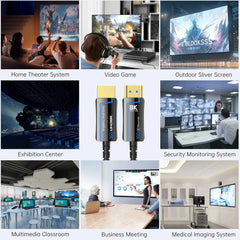 HDMI 2.1 Fine Fiber Optic Cable 8K@60Hz / 4K@120Hz – 48Gbps HDR, eARC & HDCP for TV, PS5 & Blu-ray