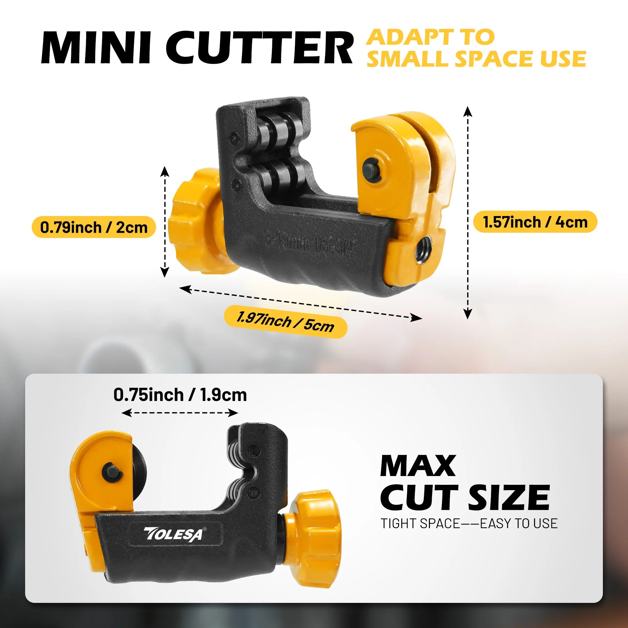 4-piece pipe cutter set with mini cutter, deburring tool and reamer – image 3