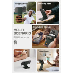 MagSafe Compatible Magnetic Tripod Phone Stand with Card Holder by Snagg A MagSafe Wallet