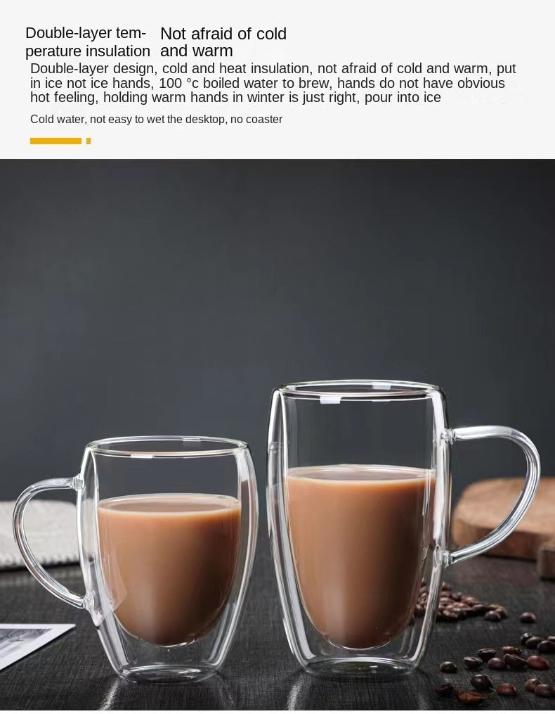 Heat Resistant Double Wall Glass Mug For Coffee by Snagg A Cup
