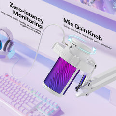 USB Gaming Microphone – RGB Condenser Mic with Noise Cancelling by Snagg A Microphone