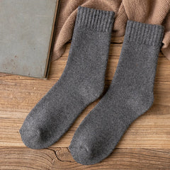 Men’s Vintage Wool Knit Socks, Thick Winter Cashmere Blend