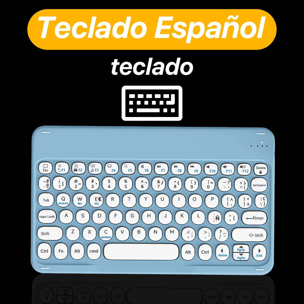 Round Key Bluetooth Wireless Keyboard For Android IOS Huawei Xiaomi Tablet by Snagg A Wireless Keyboard