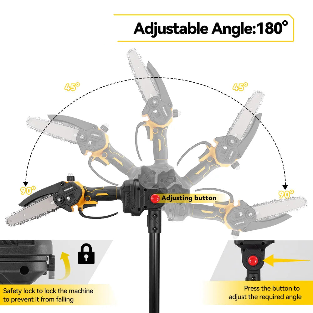 MELLWIN 2-in-1 Telescoping Electric Chainsaw & Pruner