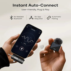 3 in 1 Wireless Lavalier Microphone – Clip-On Mic with Noise Reduction by Snagg A Microphone