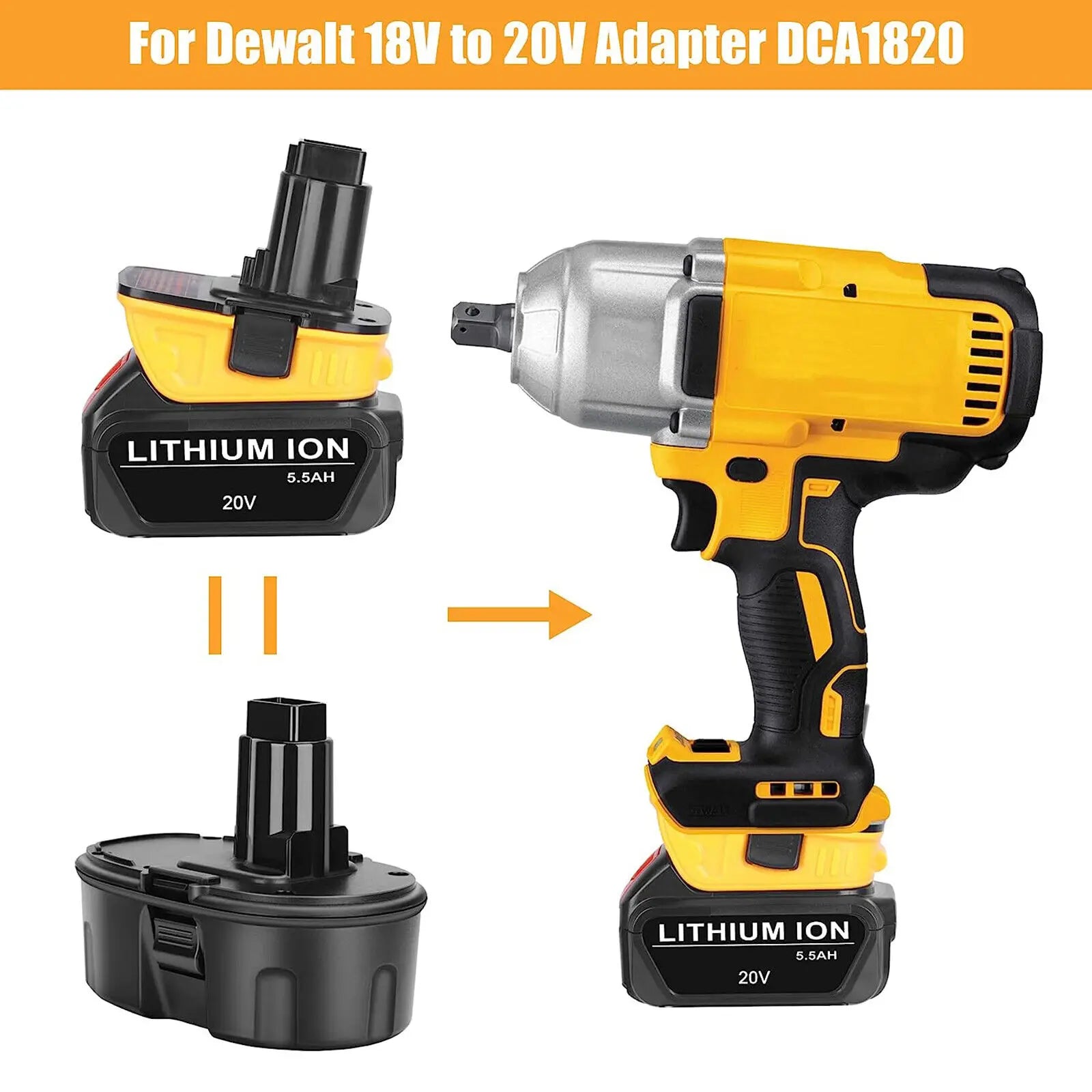 DCA1820 battery adapter for DeWalt 20V batteries to 18V tools – image 9