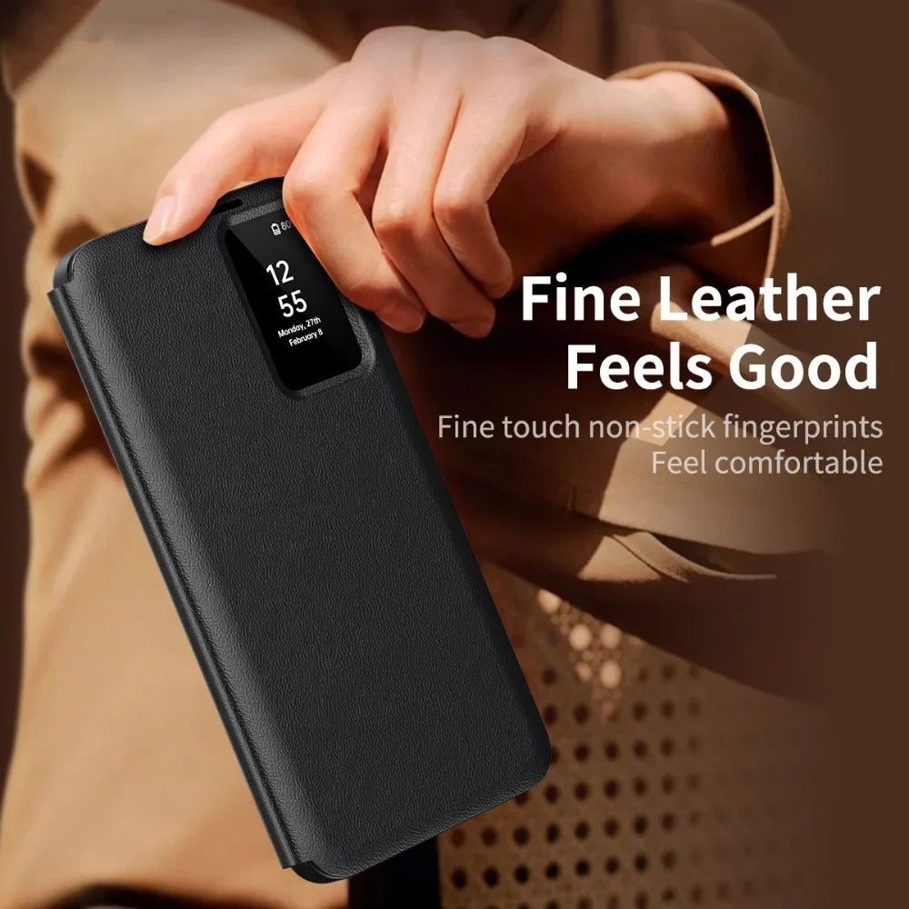 Leather Wallet Case with Window & Card Slot for Samsung Galaxy S25 Edge / A Series by Snagg A Phone Case