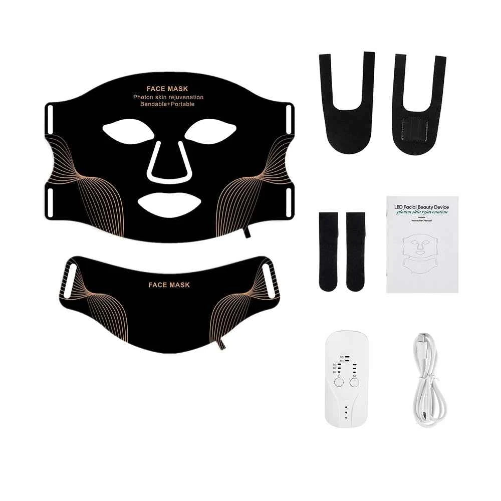 Silicone LED Face & Neck Mask – 7 Color Wireless Photon Light Therapy Device