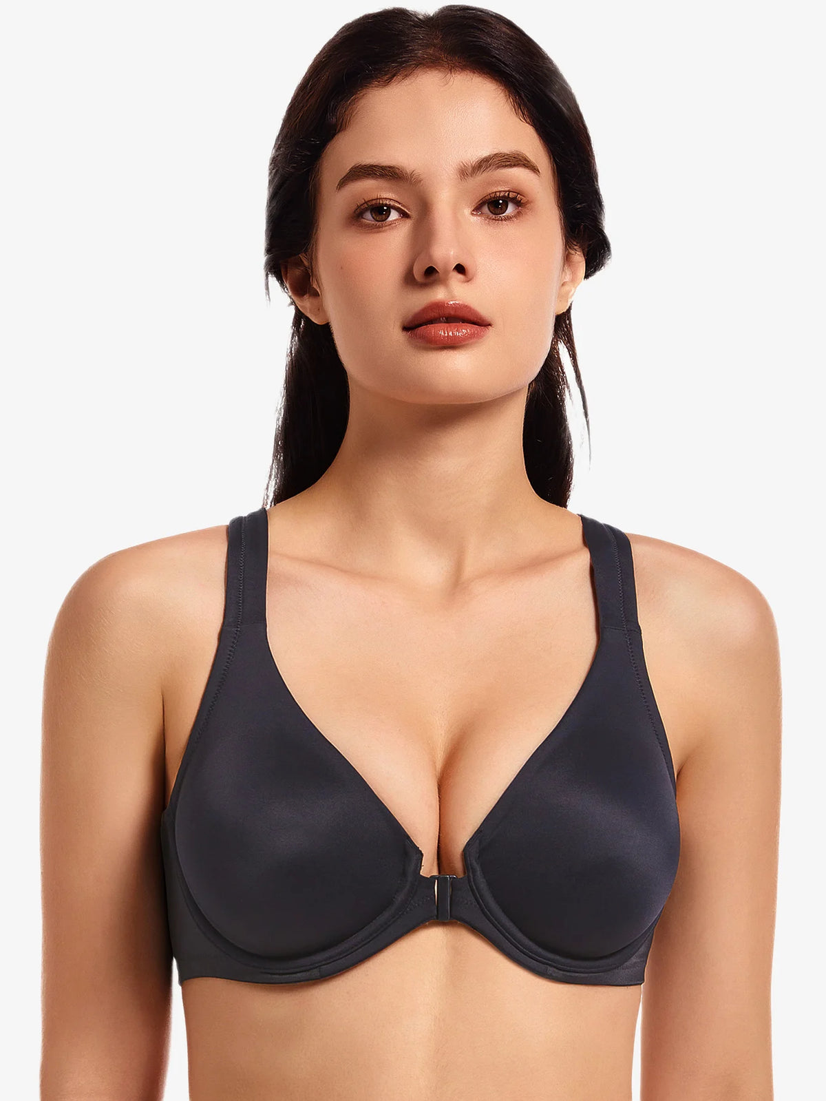 Front Closure Plunge Bra | Seamless Underwire Racerback Full Coverage