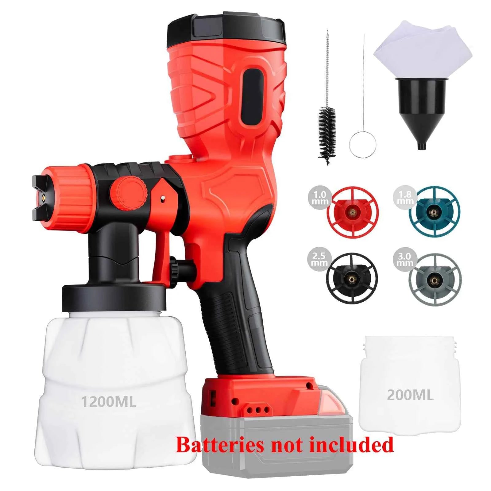 Cordless HVLP Paint Sprayer – 300W Electric Spray Gun for 18V/20V Batteries