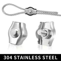 Stainless Steel 304 Cable Clamps M2–M8 | Wire Rope Fixing Clips 1–10pcs