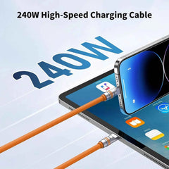 USB-C 240W PD Fast Charging Cable | Soft Liquid Silicone 1.2M/2M for iPhone Laptop Tablets Earphones