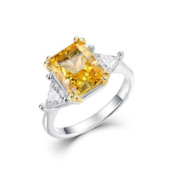 10ct Yellow Crushed Ice Cut Ring