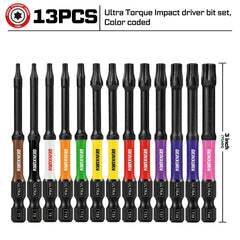 13PCS 3” Magnetic Torx Screwdriver Bits Set – T7 to T40