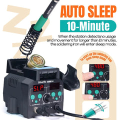 938BD-III 2-in-1 T12 Digital Soldering Station with Hot Air Gun - SnaggIt