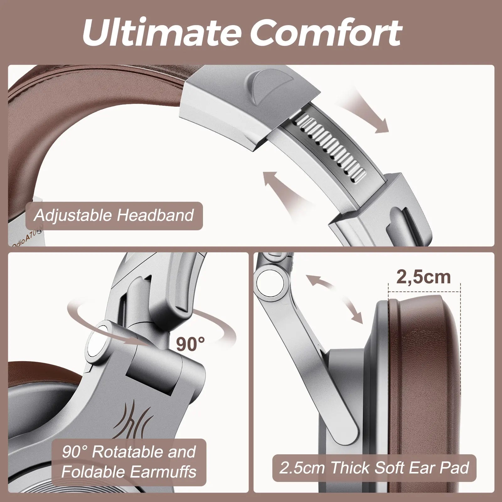 Bluetooth 5.2 Over-Ear Headphones | Hi-Res Audio DJ Studio Headset (72H Playtime) by Snagg A Headphone